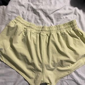 Size 14 yellow light colored Lululemon shorts